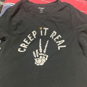 Old Navy Black TShirt "Creep it Real"